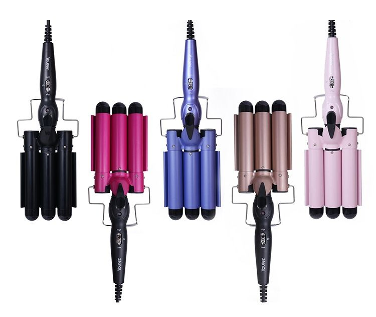 3 Barrel Curling Iron Hair Crimper Professional Hair Curling Wand with Two Temperature Control, Fast Heating Portable Crimpers for Waving