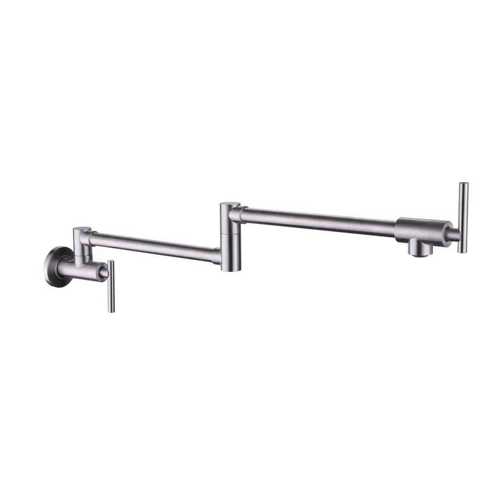 Flexible Brushed Nickel Finished Sink Mounted Flexible Pulling out Copper Kitchen Mixer