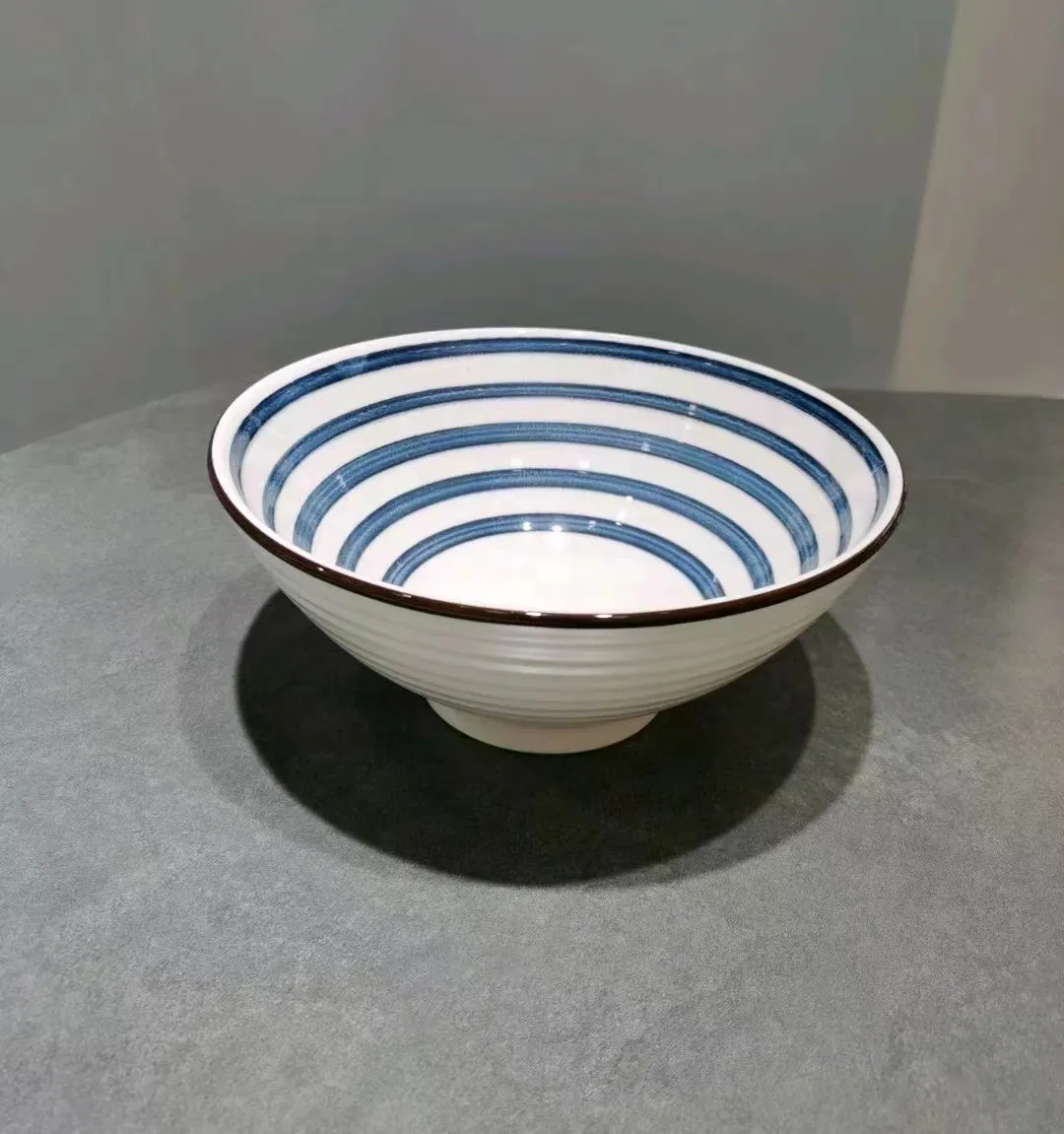 8.2"Salad Soup Bowl with Pad Prting Porcelainware Ceramics Tableware