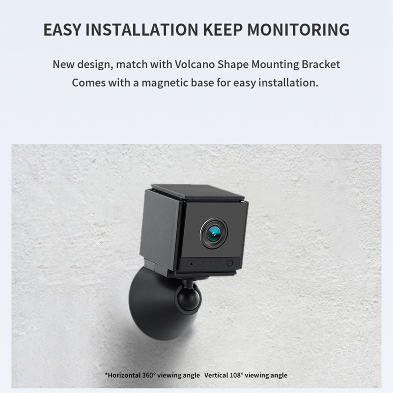 S20 Smart Security Camera - Wireless, Night Vision, 2.4G WiFi, Two-Way Audio, Black