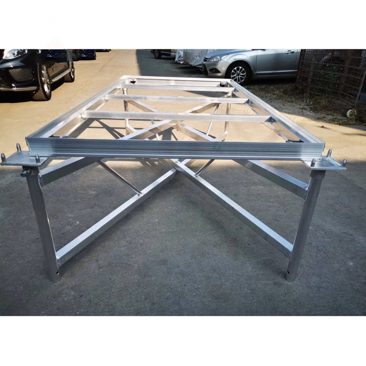 Portable X Frames Staging Aluminum Alloy X-Shape Bracket Folding Stage Platform