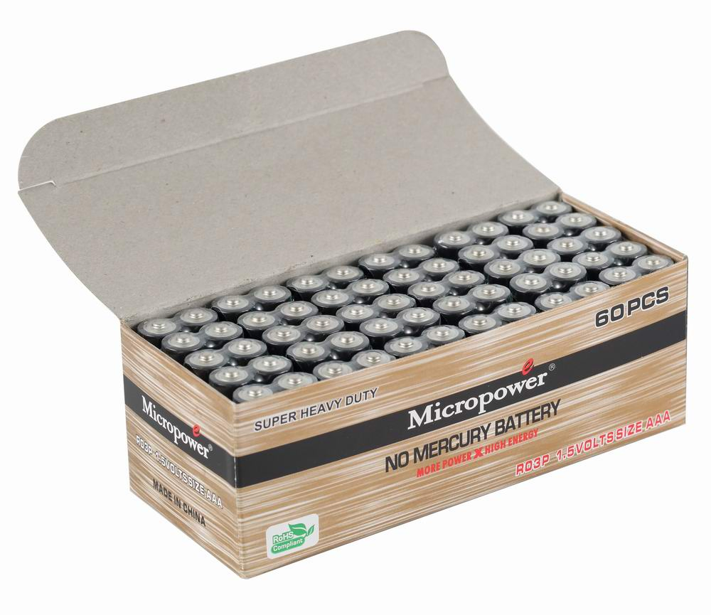 IEC Standard Zinc Carbon Battery AAA/R03 with Blister Card Packing