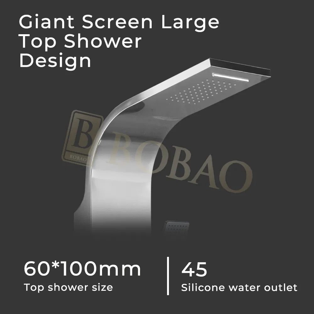 Sleek Modern Stainless Steel Shower Panel with Matt Black Finish