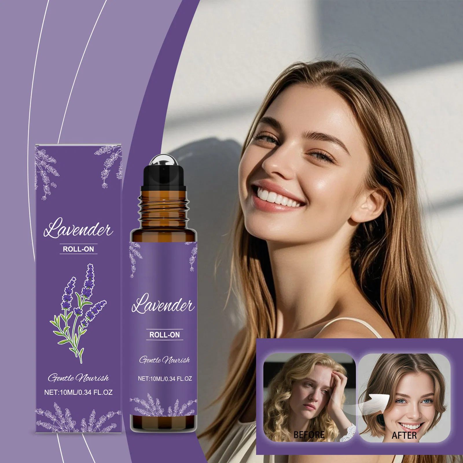 Hot Selling Women's Perfume Roll on Oil Vanilla Lavender Roll-on Essential Oils Massage Body Oil