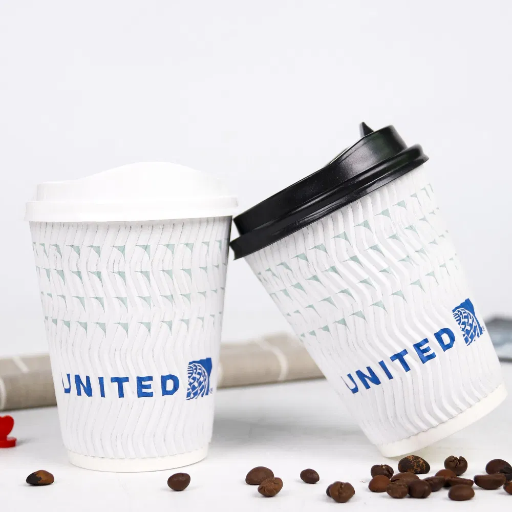 8 Oz /12oz/ 16oz/ Disposable Ripple Wall Paper Coffee Cups From Factory
