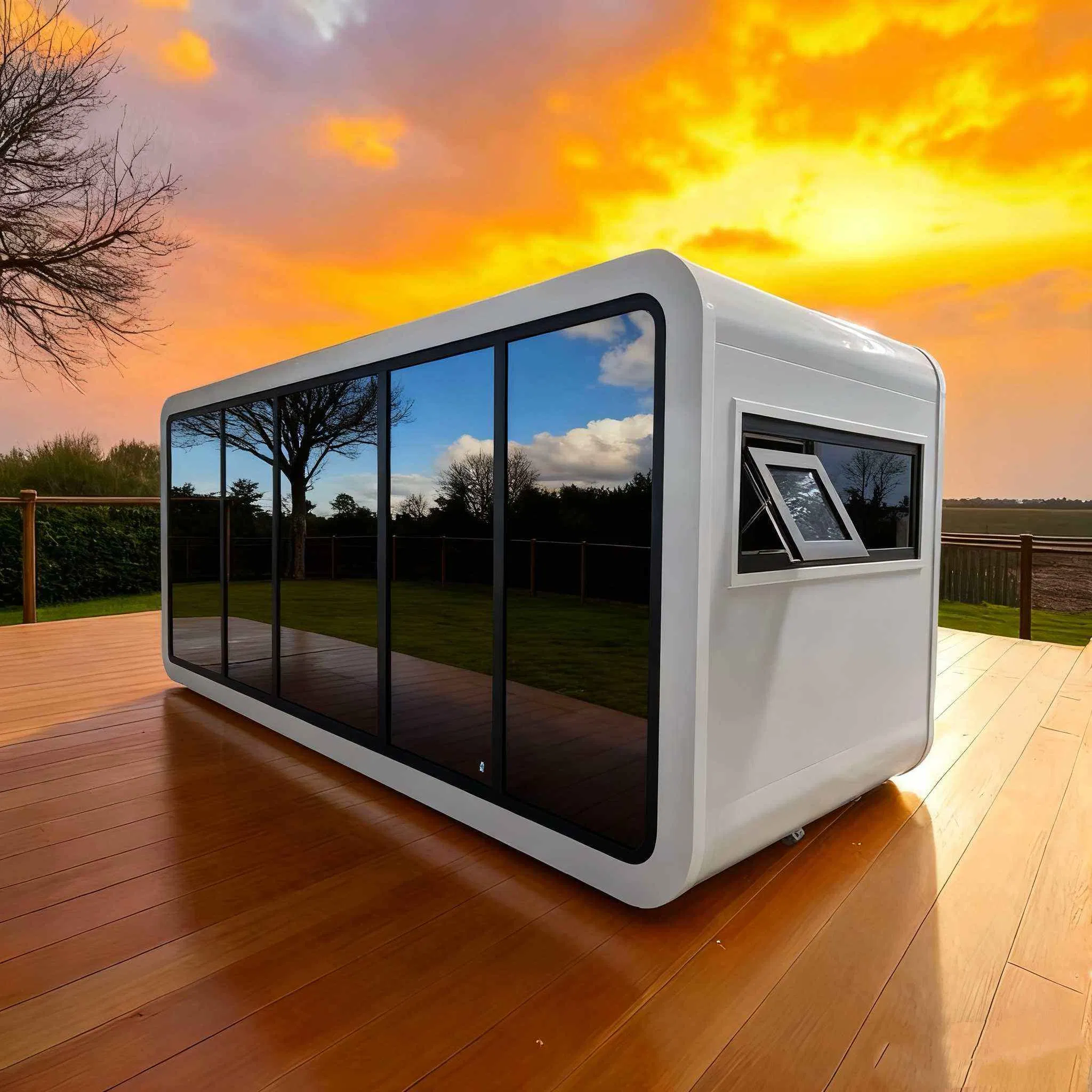 Modern Design Small Mobile Studio Pod 20FT 40FT Prefab Apple Cabin for Hotel
