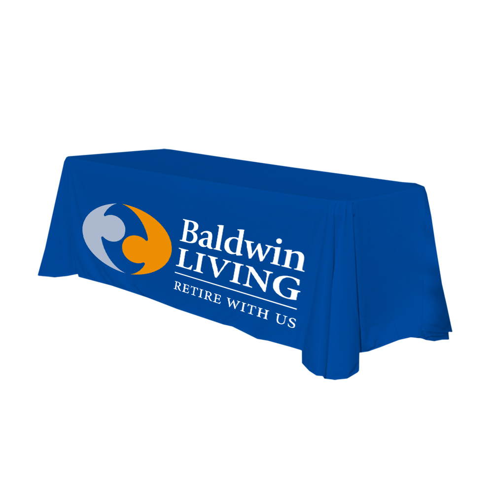 Christmas Navy Blue Event Table Cover Custom Printed Table Cloth