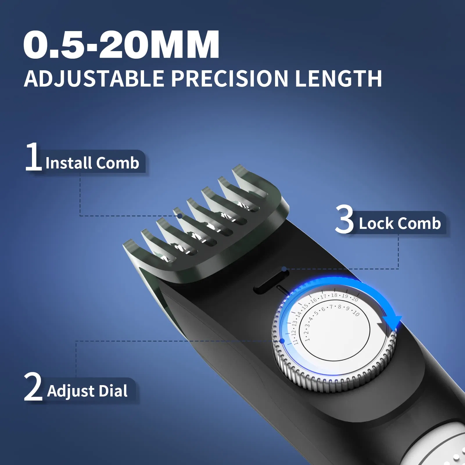 Inexpensive Adjustable Waterproof Showerproof Beard Mustache Cordless Electric Trimmer