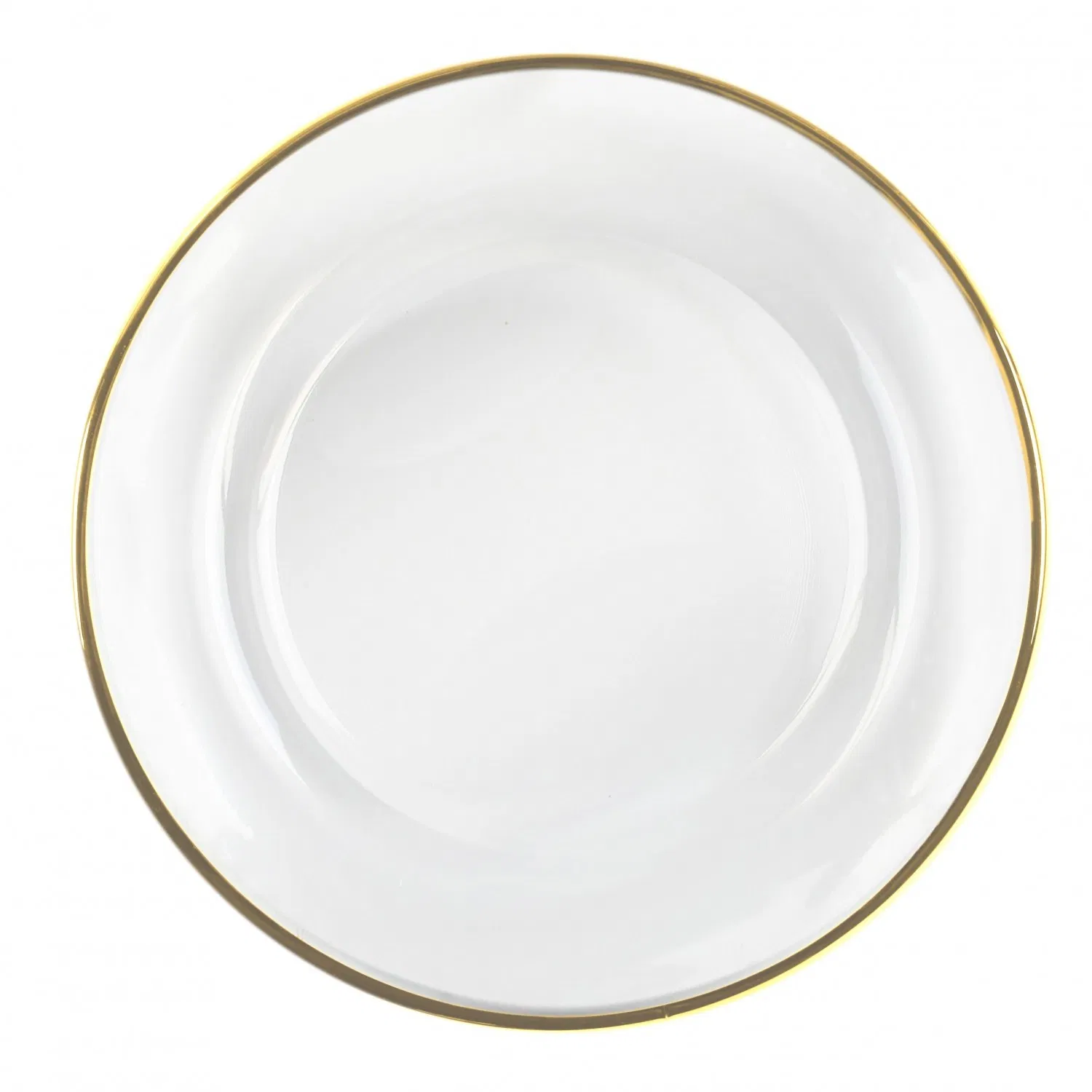 Wholesale Gold Rim Circled Glass Charger Plates for Wedding