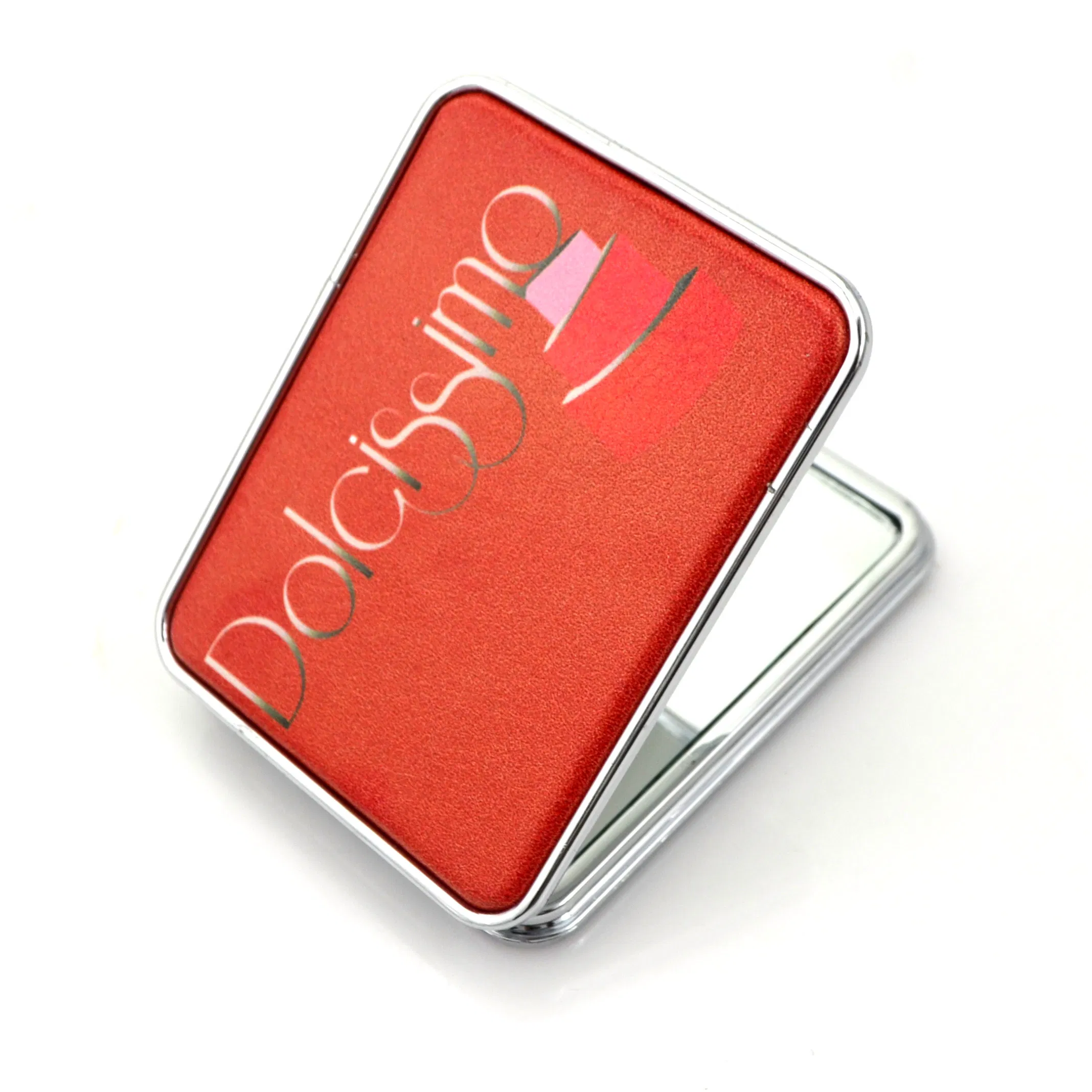 Leather Rectangle Makeup Cosmetic Pocket Mirror, Double Sides Magnifying Mirror
