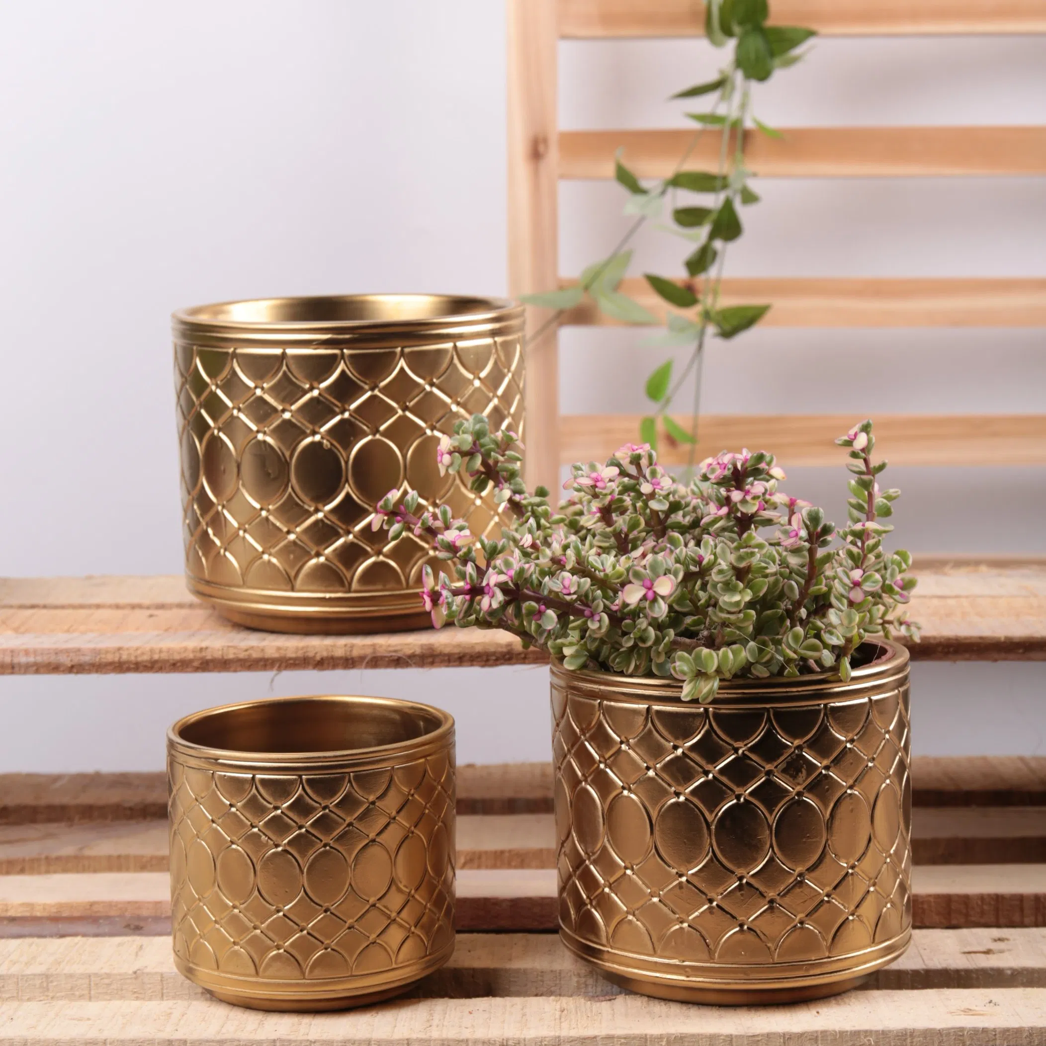 Large Indoor Plant Pot Home Decoration Gold Plating Flower Pot for House Plants