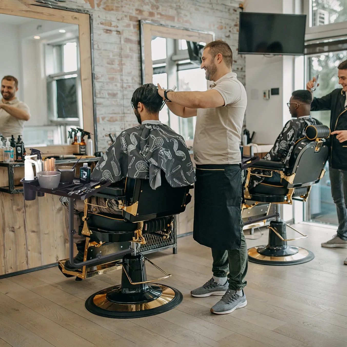 Hairdressing Barber Chair Tray Accessories Hair Salon Tools Rotation Storage Tray