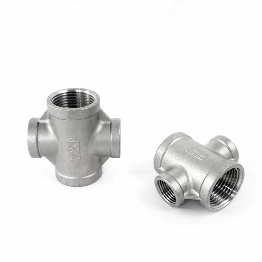 Durable Stainless Steel Four-Way Valve with Internal Thread Design