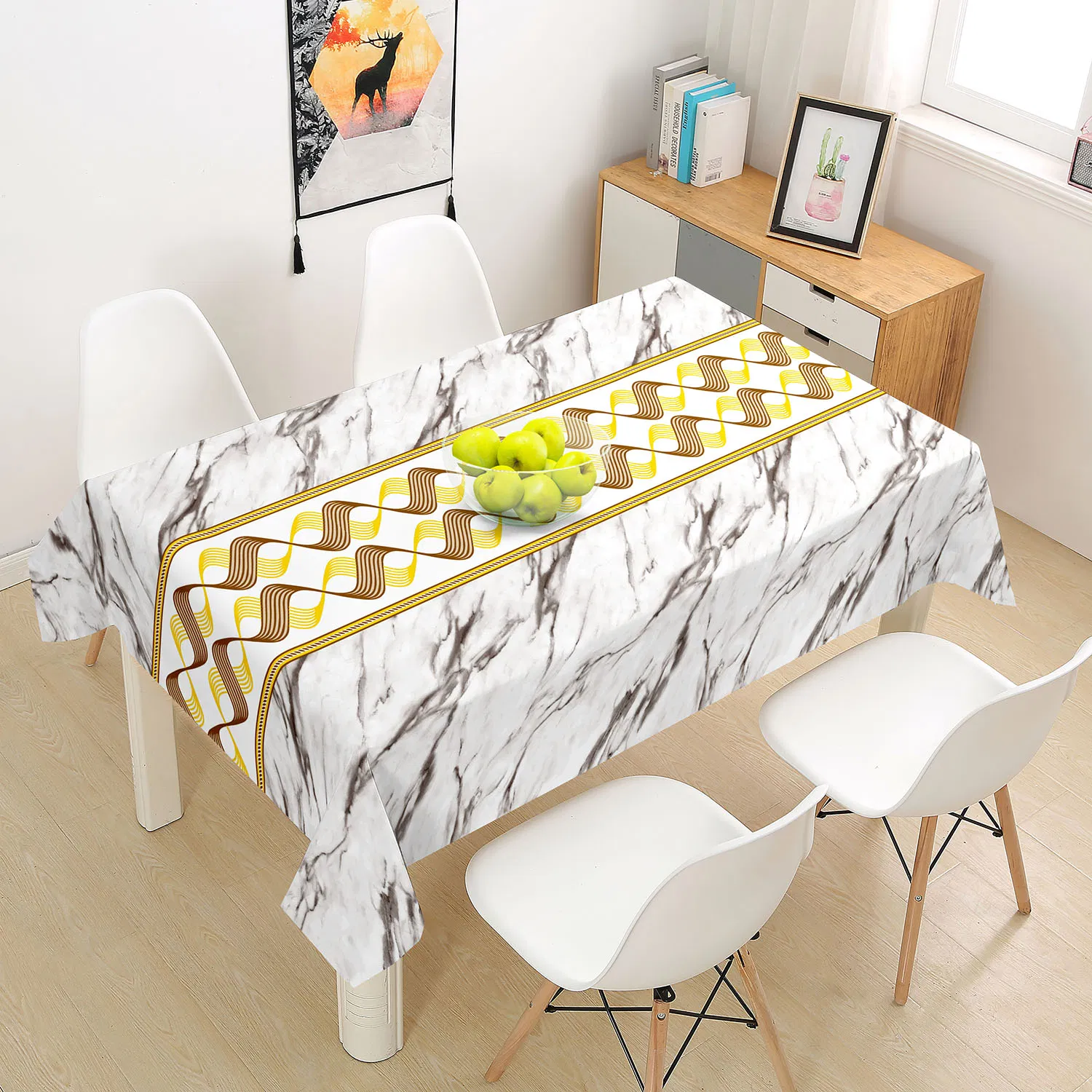 PVC Table Cloth with Printer Runner in The Middle