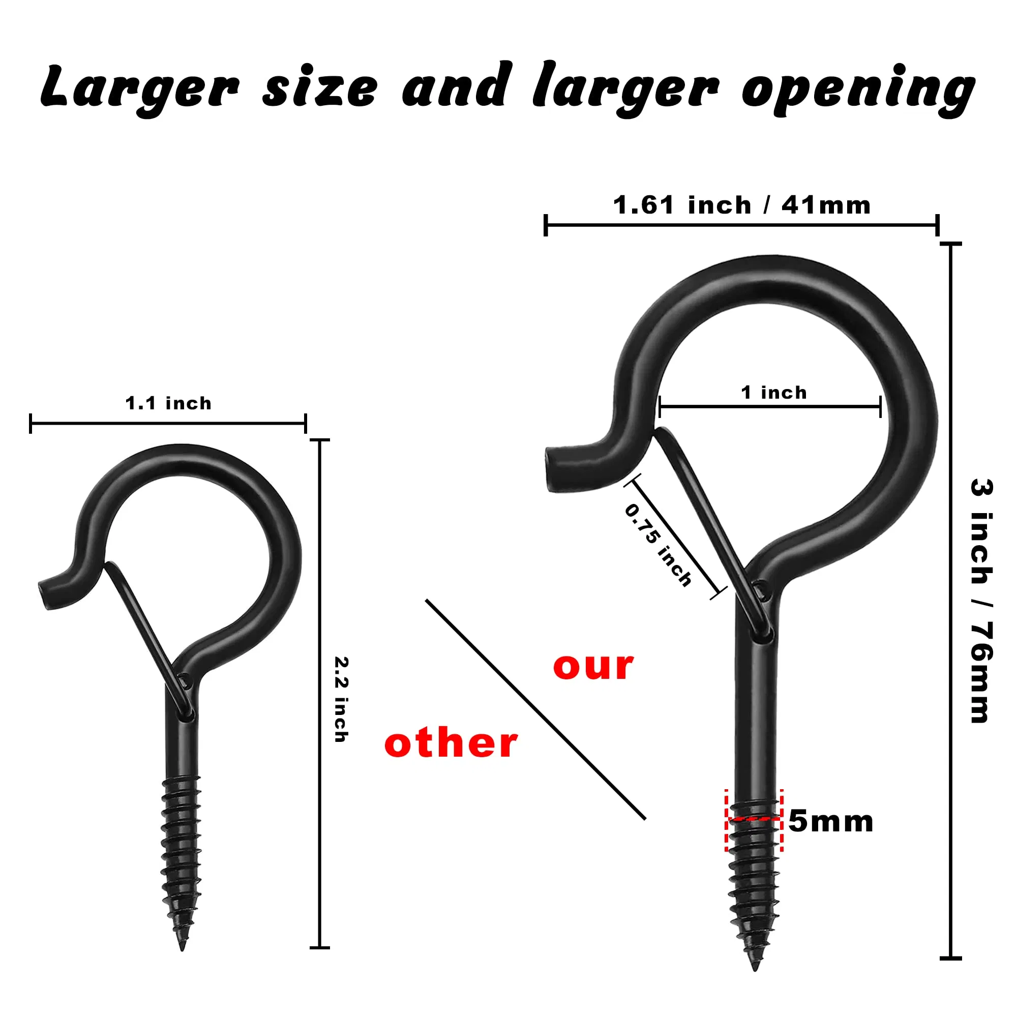 Ceiling Hook Q-Hook with Safety Buckle