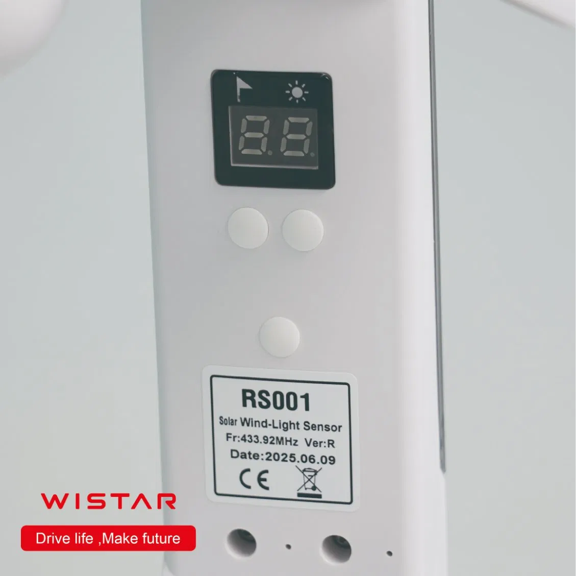 Solar-Powered Wind & Light Sensor with 433.92MHz Rolling Code (RS001)