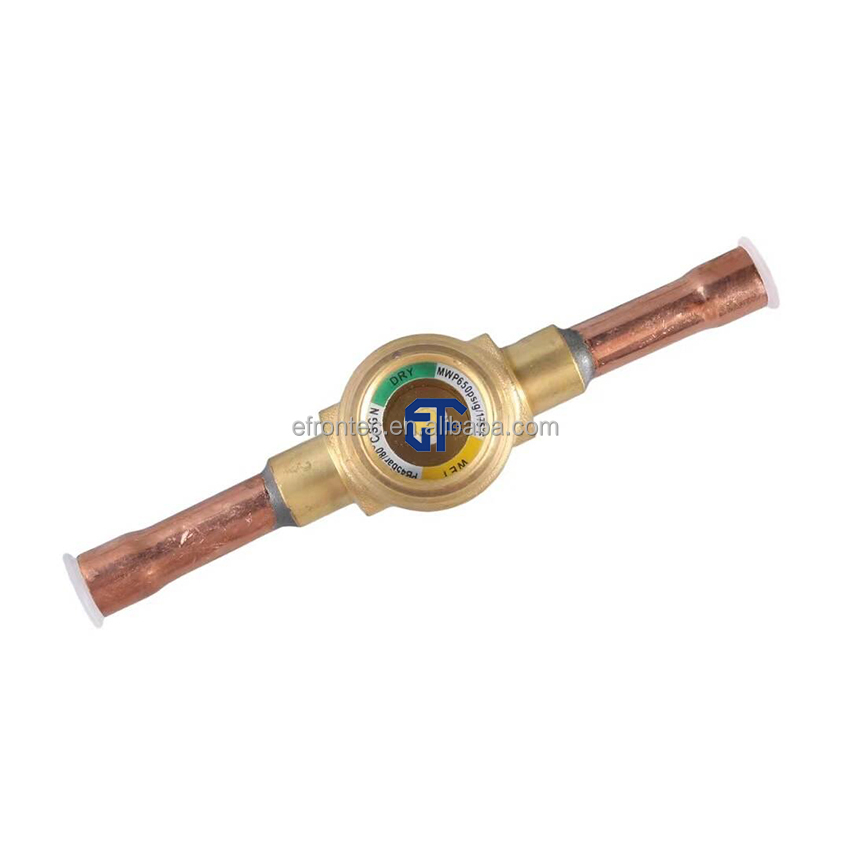 HVAC Sight Glass with Moisture Indicator 1/4" SAE, Hermetic Seal Design
