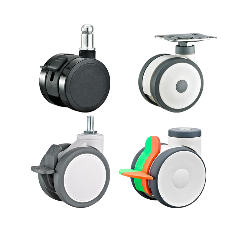 2'' Top Plate Swivel Twin Wheels Medical Furniture Wheel Nylon Casters Wheels