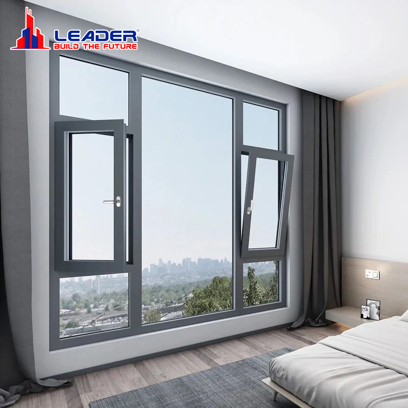 Aluminum Metal Tilt & Turn Double Casement Windows with Precision Hardware