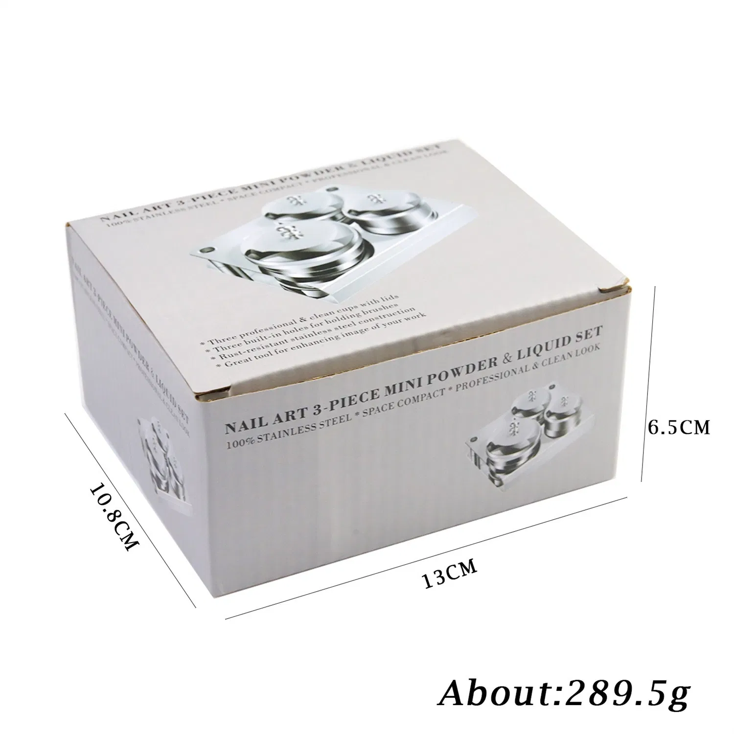 New Nail Stainless Steel Cup 3 Pieces Set Stainless Steel Cup Stainless Steel Liquid Cup Crystal Liquid Cup Disinfection Cup Disinfect Equipment Sterilizer
