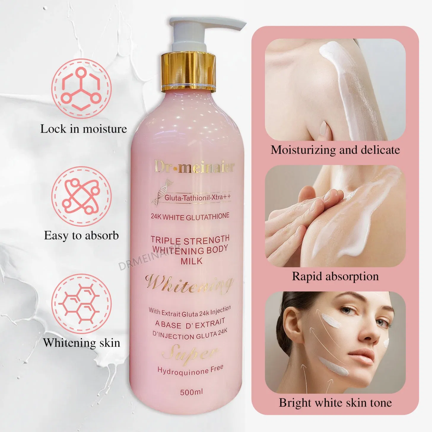 24K Glutathione Body Lotion Moisturizing Brightening and Firming Moisturizing Lotion 500ml