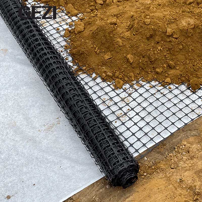Uniaxial Biaxial Polyester Steel Geogrid PP Polypropylene Plastic Uni Axial HDPE Terra Mesh Gabion Road Soil Stabilizer Fencing