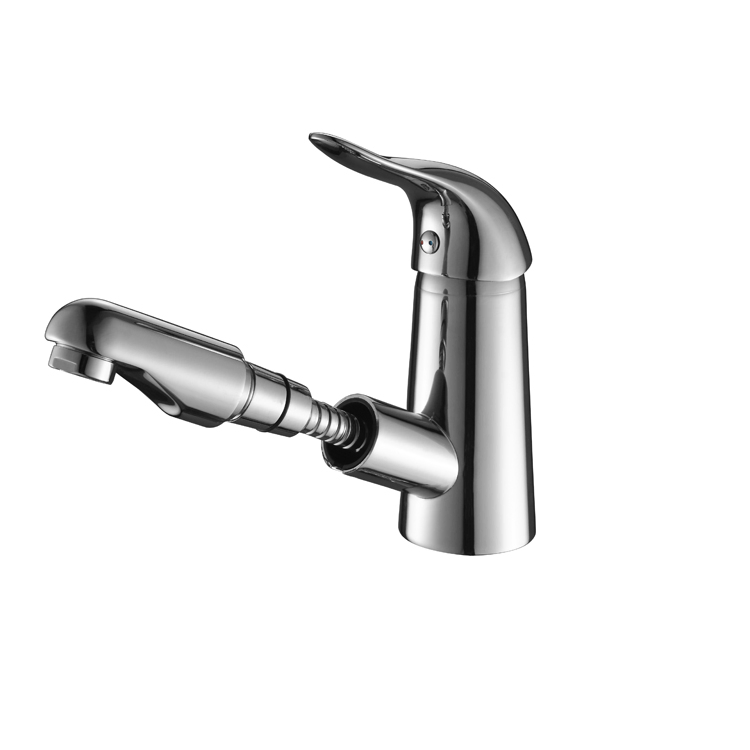 Brass Body Pull out Kitchen Sink Faucets with Big Sprayer