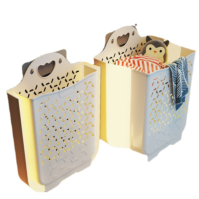 Wall Hanging Dirty Clothes Basket Household Laundry Large Folding Storage Organizer Mi23336