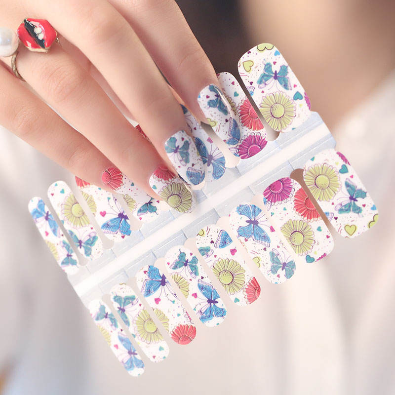 Wholesale Flower Serious Gel Nail Sticker for Nail Wraps