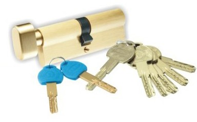 Double Pins Pure Brass High Security Lock Key Cylinder with Snake Keys