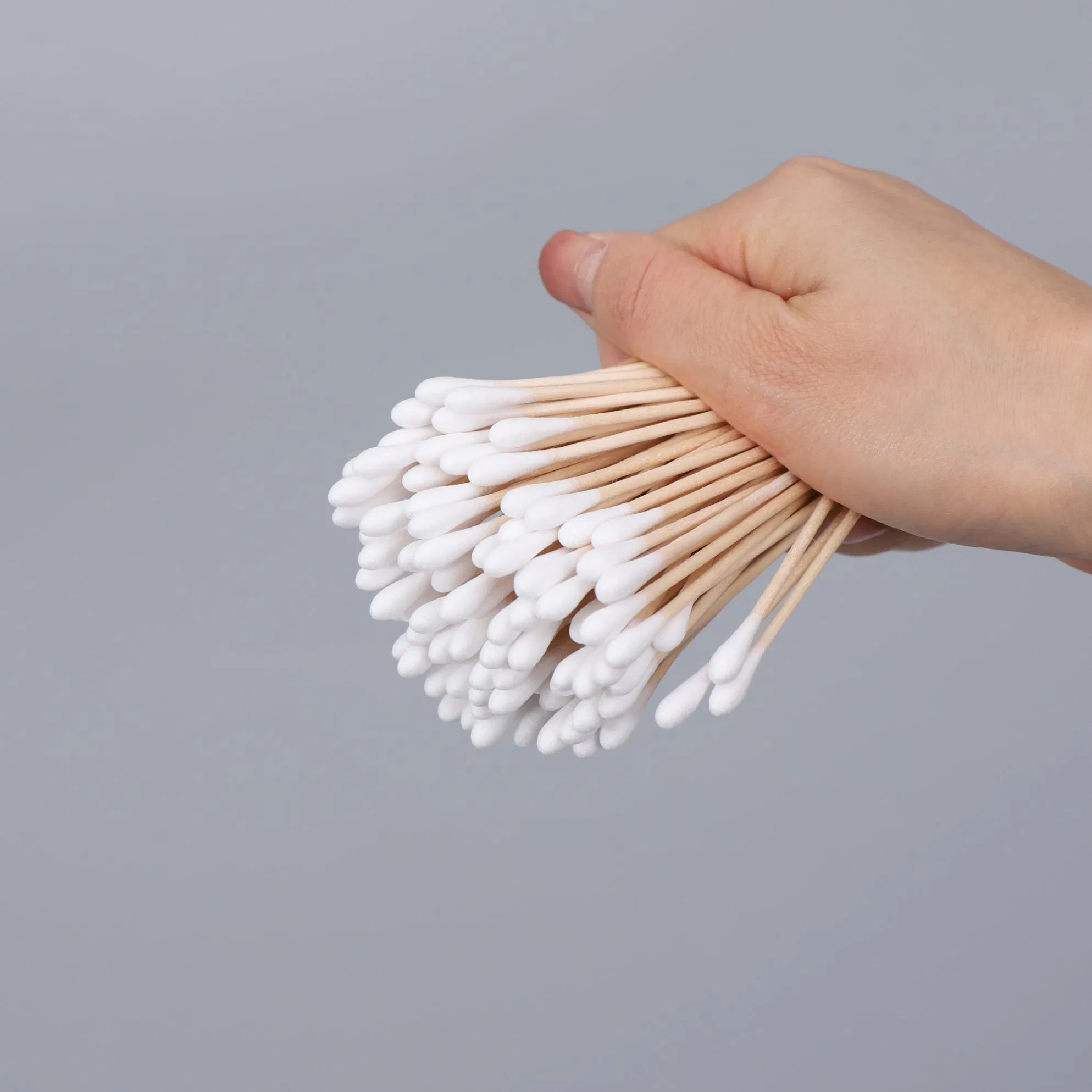 High Quality Medical Cotton Swabs Wooden Stick Cotton Buds