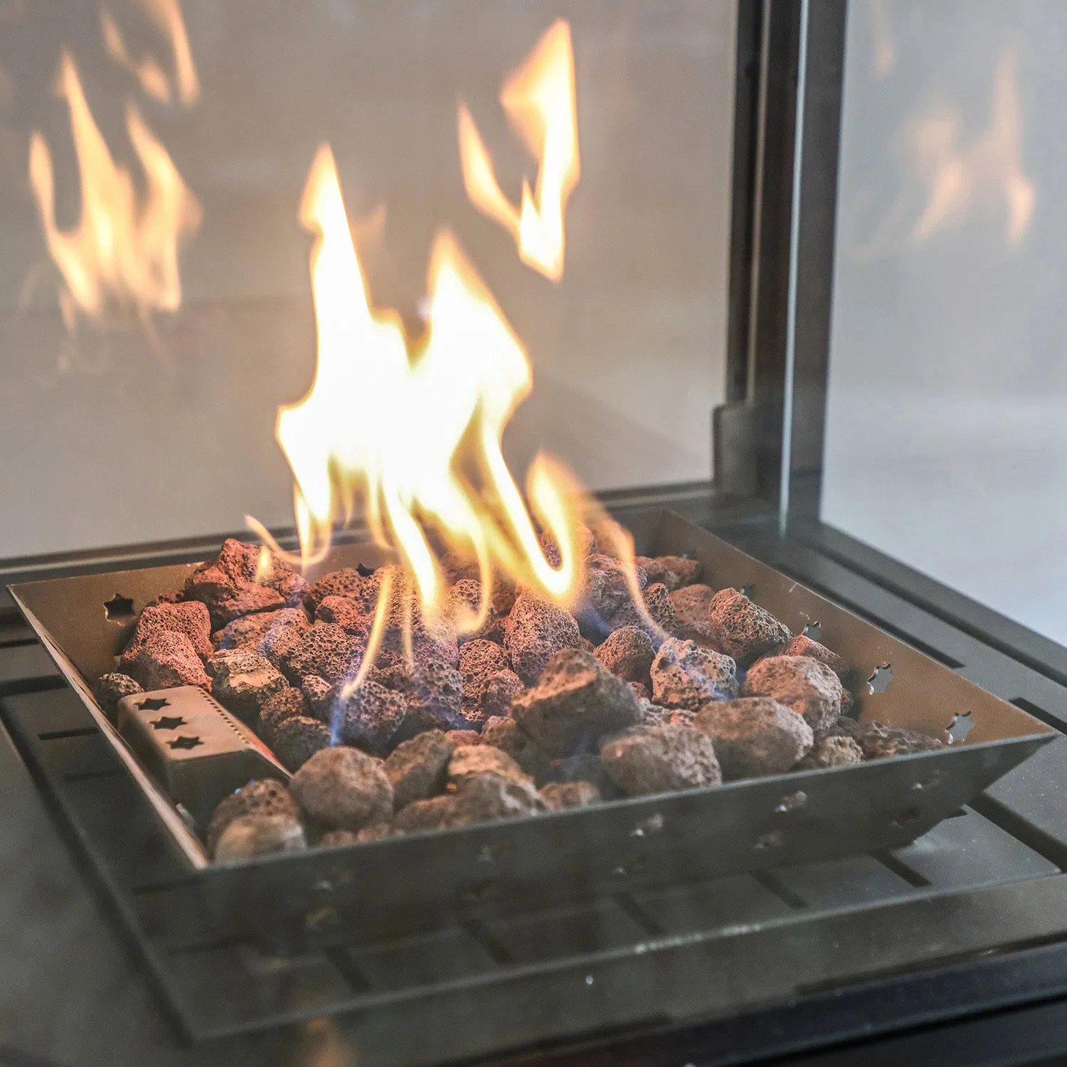 LPG Butane Propane Outdoor Fireplace with Real Flame Muztag Mkii