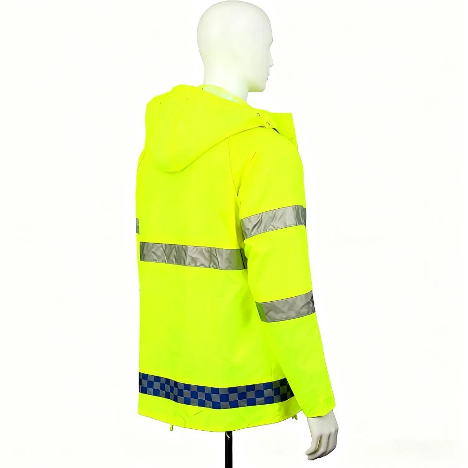 Waterproof High Visibility Reflective Stripe Raincoat 300d Oxford Fabric
