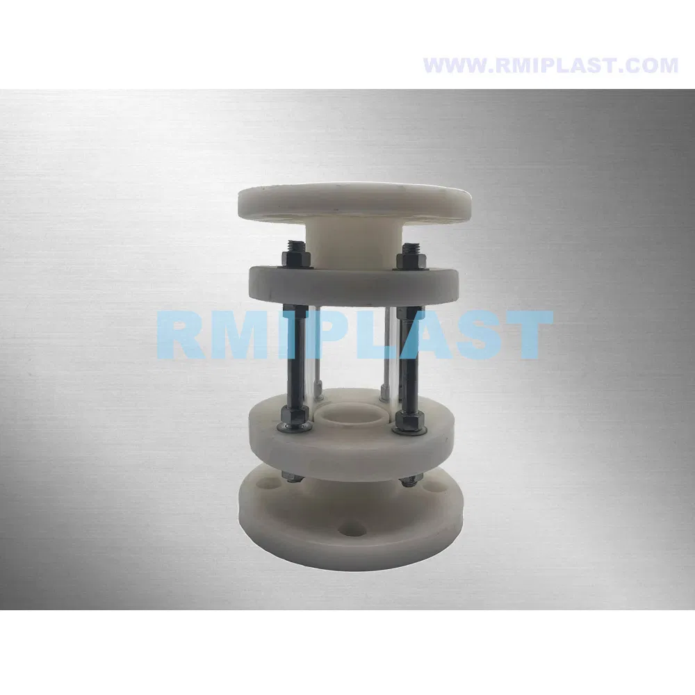 All Inch UPVC PVC CPVC PP Pph Sight Glass of Flanged Connection PVDF White Sight Glass Flange End Water Sight Glass by ANSI Cl150 JIS 10K DIN Pn10 for Chemical