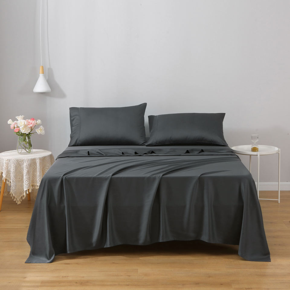 100% Bamboo Bed Sheet Set Bedsheets Home Textile Pillowcase Bed Linen Cooling 4/6PCS Queen King Bedding Set