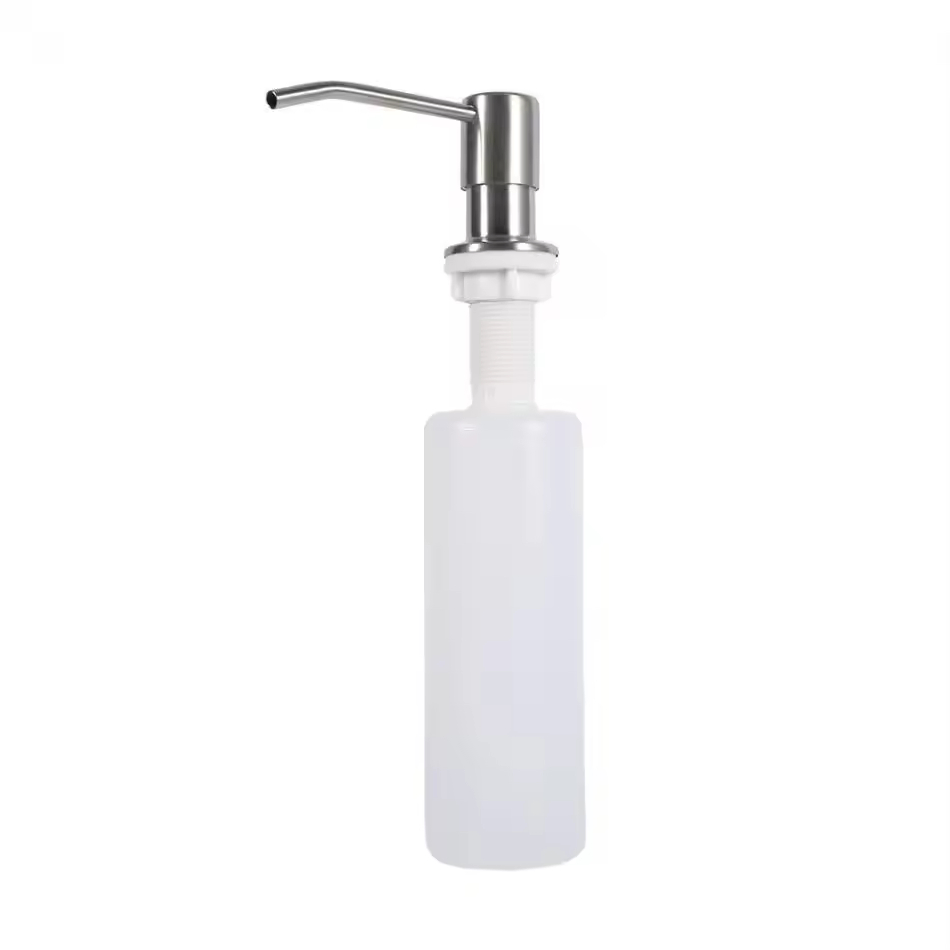 Brushed Stainless Steel Built in Pump Kitchen Sink Dish Hand Soap Dispenser Countertop for Kitchen