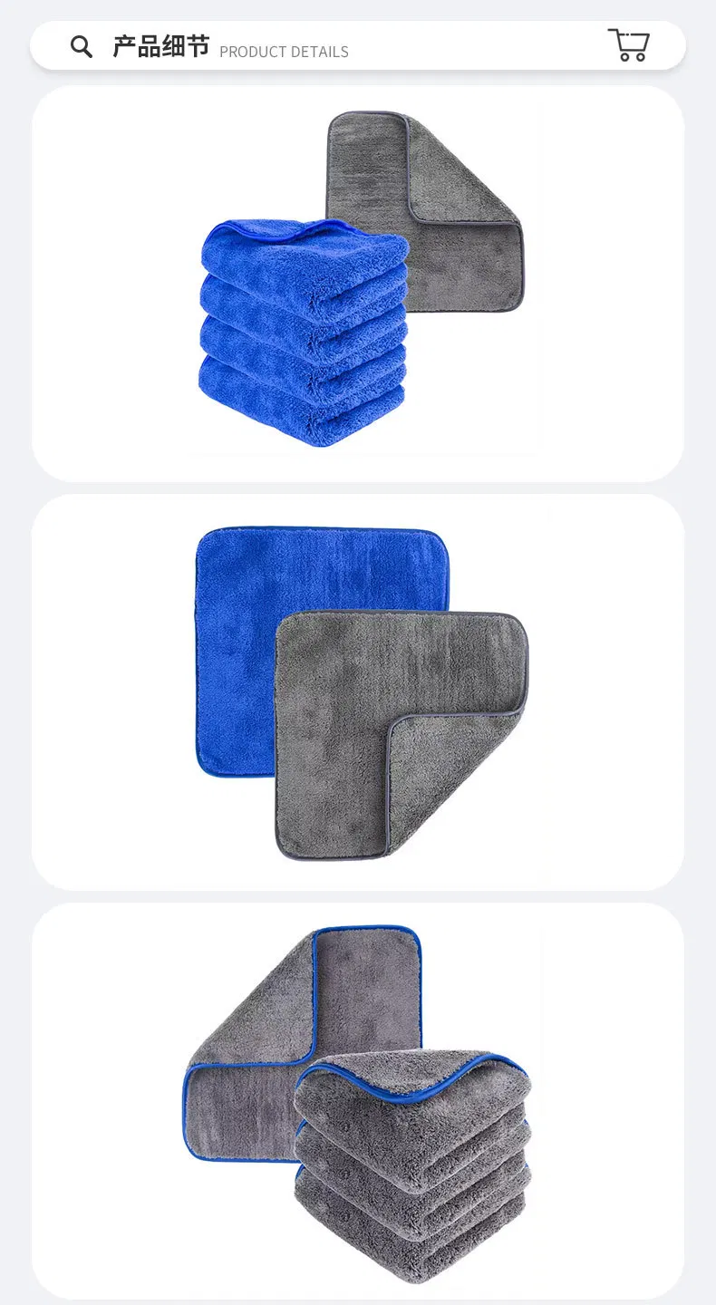 High Quality 1200GSM Microfiber Auto Dry Towels 40*40 Soft Coral Fleece Super Absorbent Car Wash Detailing & Polishing Towels