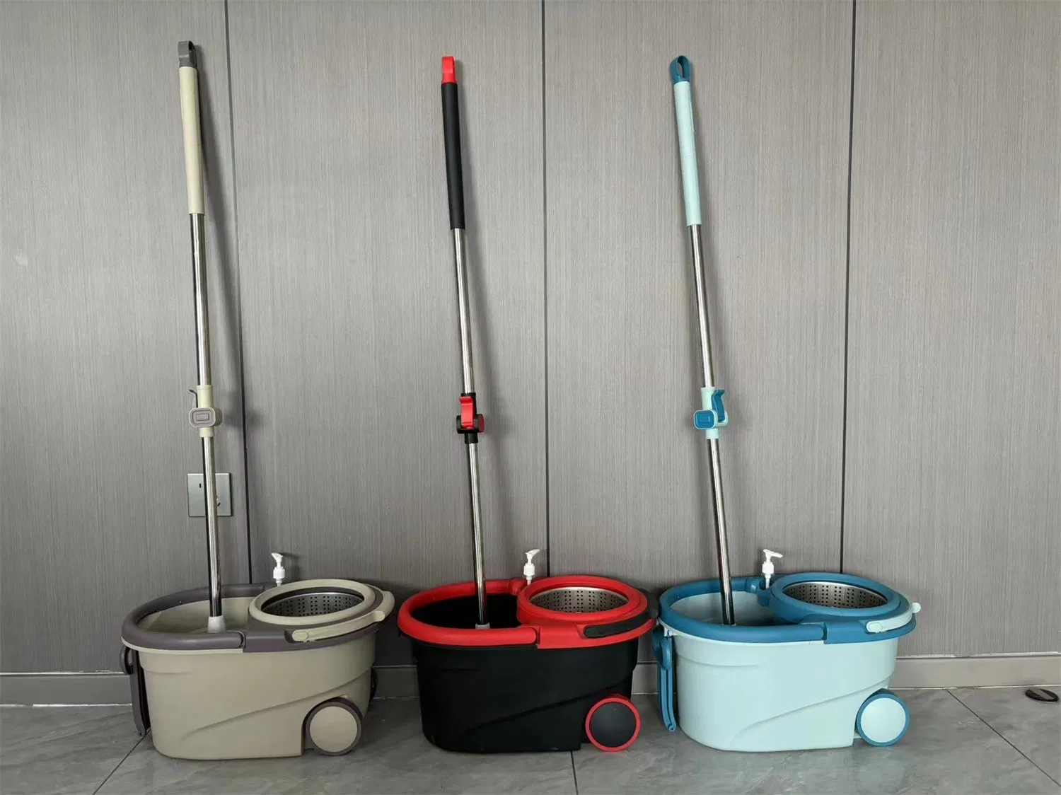 Factory Wholesale Household 360 Spin Magic Mop Easy Clean Mop Bucket Wheels Walkable Style Flat Mop