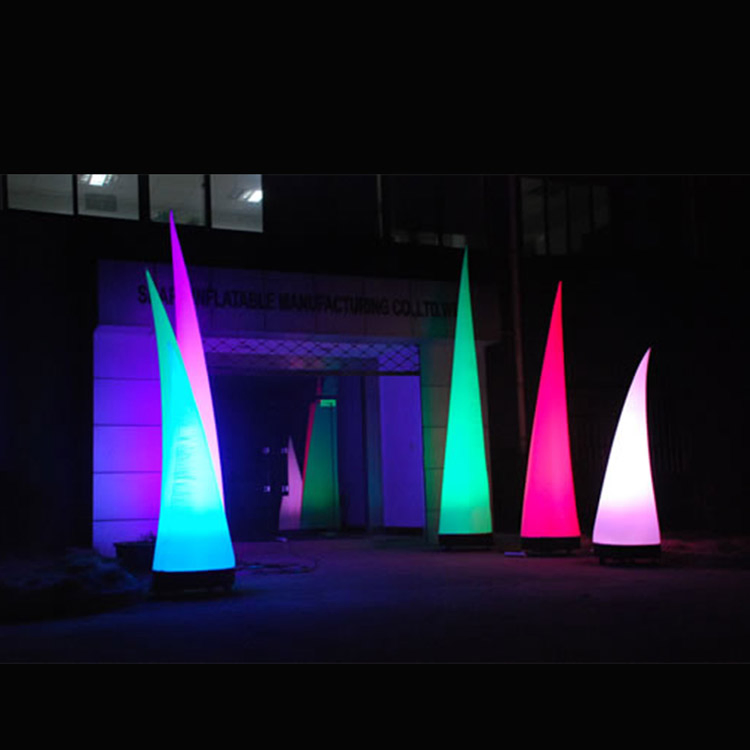 Light up Inflatable Cone Pillar Tube Prop Colorful Blow up Advertising for Festival