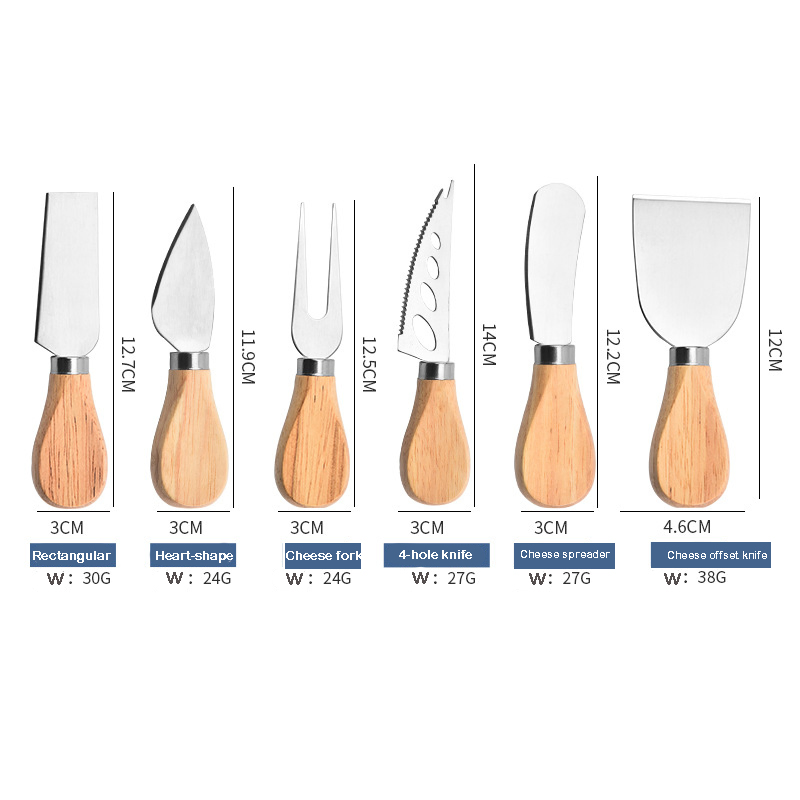Ultimate Cheese Cutter 6-PCS Set with Stainless Steel Blades for Perfect Cuts