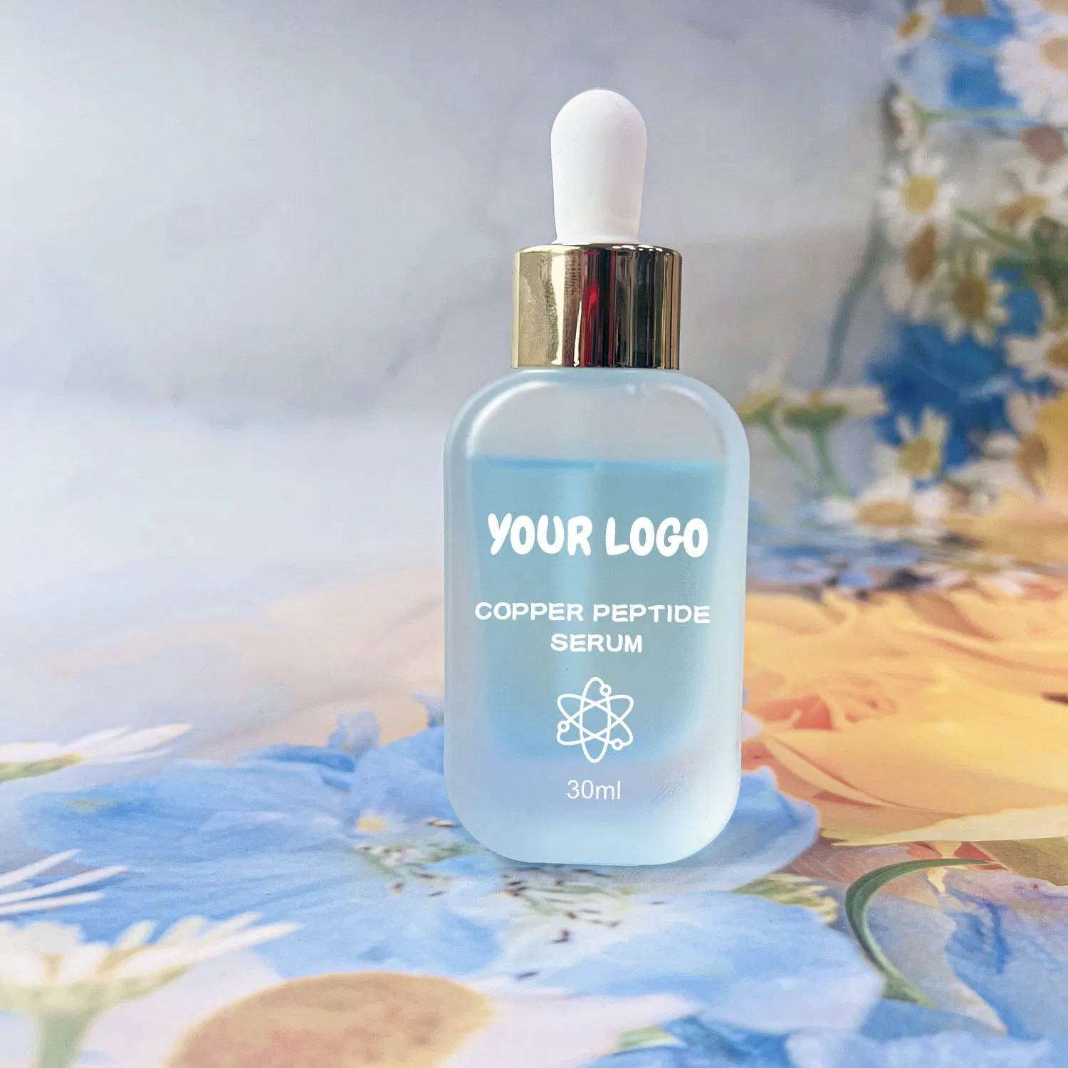 Private Label Copper Peptide Serum for Face Hyaluronic Acid Reduces Fine Lines Wrinkles Plumping Collagen Skin Care Essence
