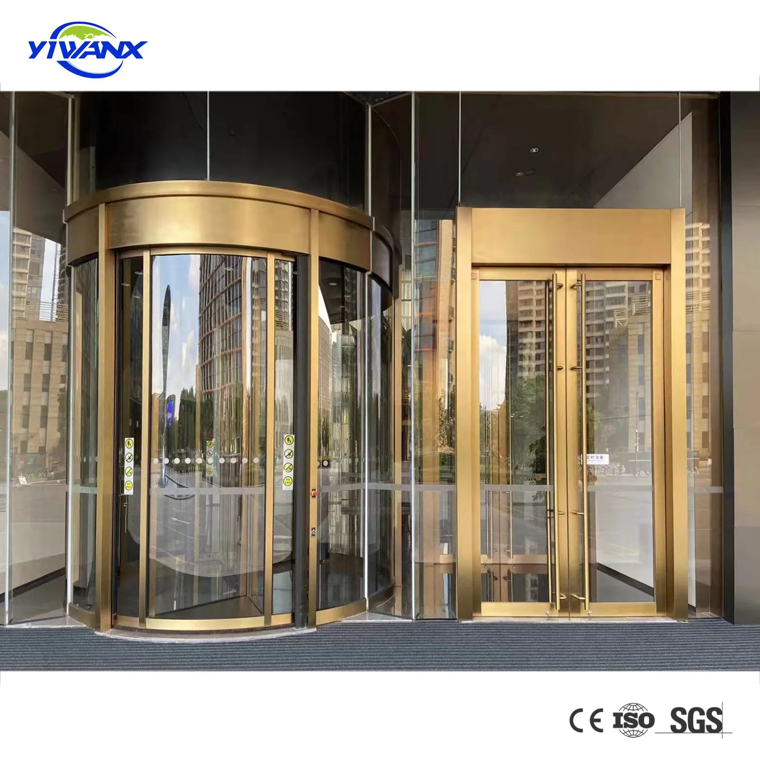 Factory Price 2 Wings Automatic Revolving Door for Commercial Building Entrance Glass Revolving Door