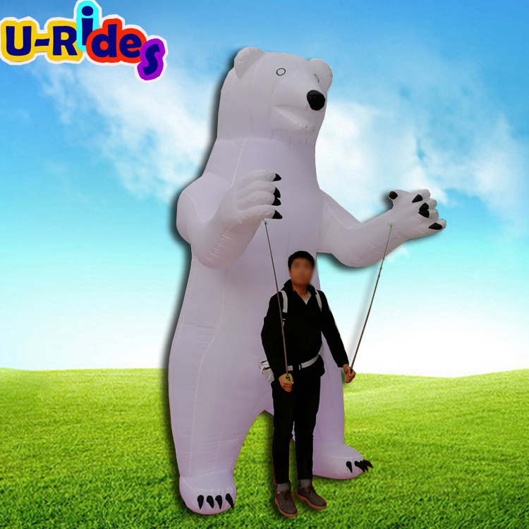 Inflatable Polar bear advertising walking cartoon with LED lights
