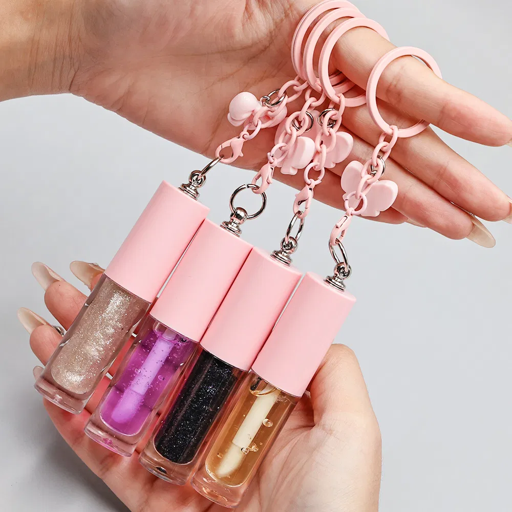 30 Color Keychain Fruit Lip Oil Private Label Custom Logo Lip Plumper Gloss Lip Gloss