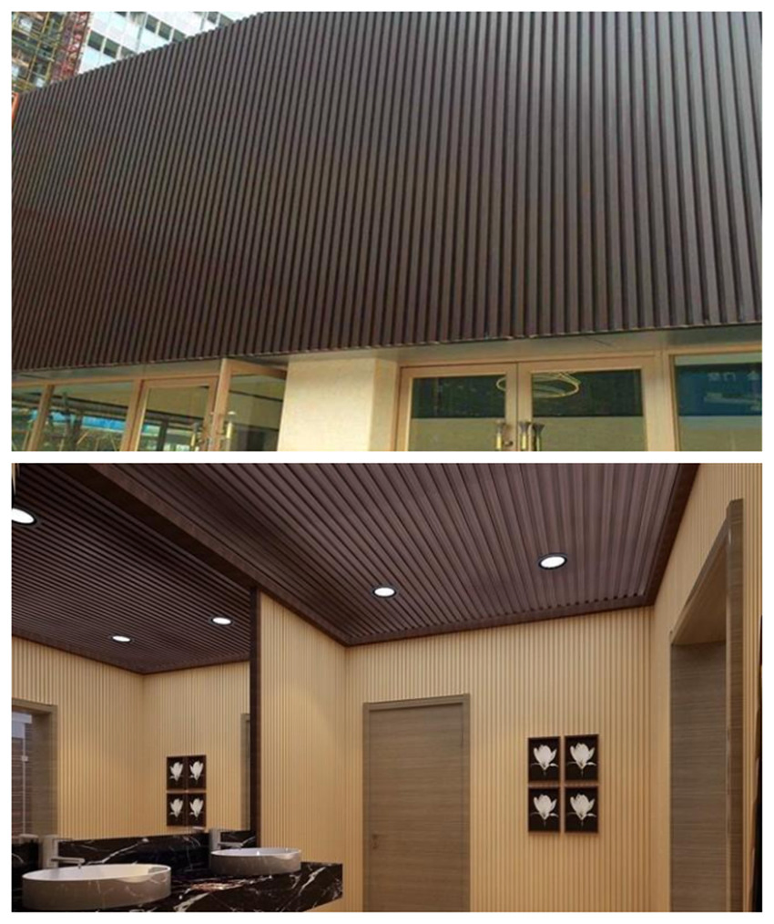 3D Texture WPC Wall Board Fireproof Eco-Friendly Hotel Project Panel