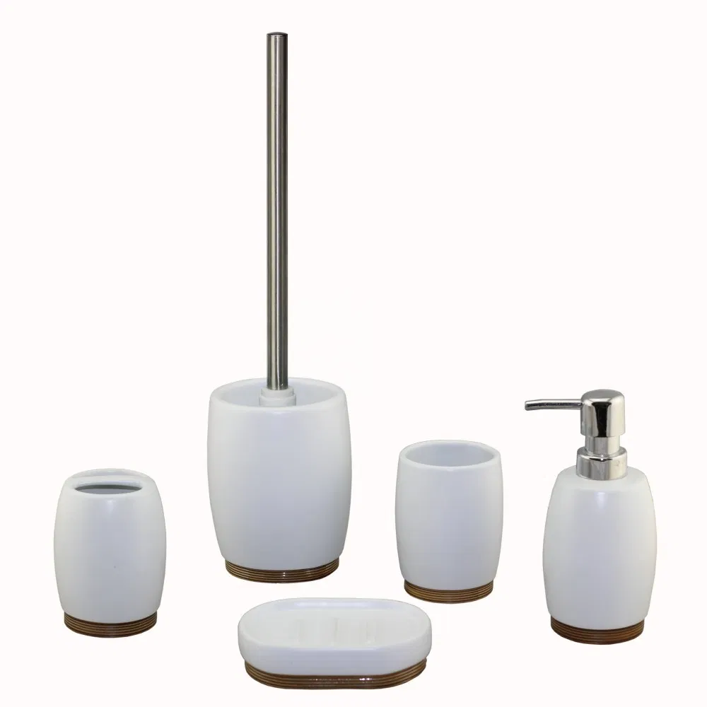 Elegant Minimalist Luxury 4-Piece Ceramic Hotel Bathroom Accessory Set for Luxury Bathrooms