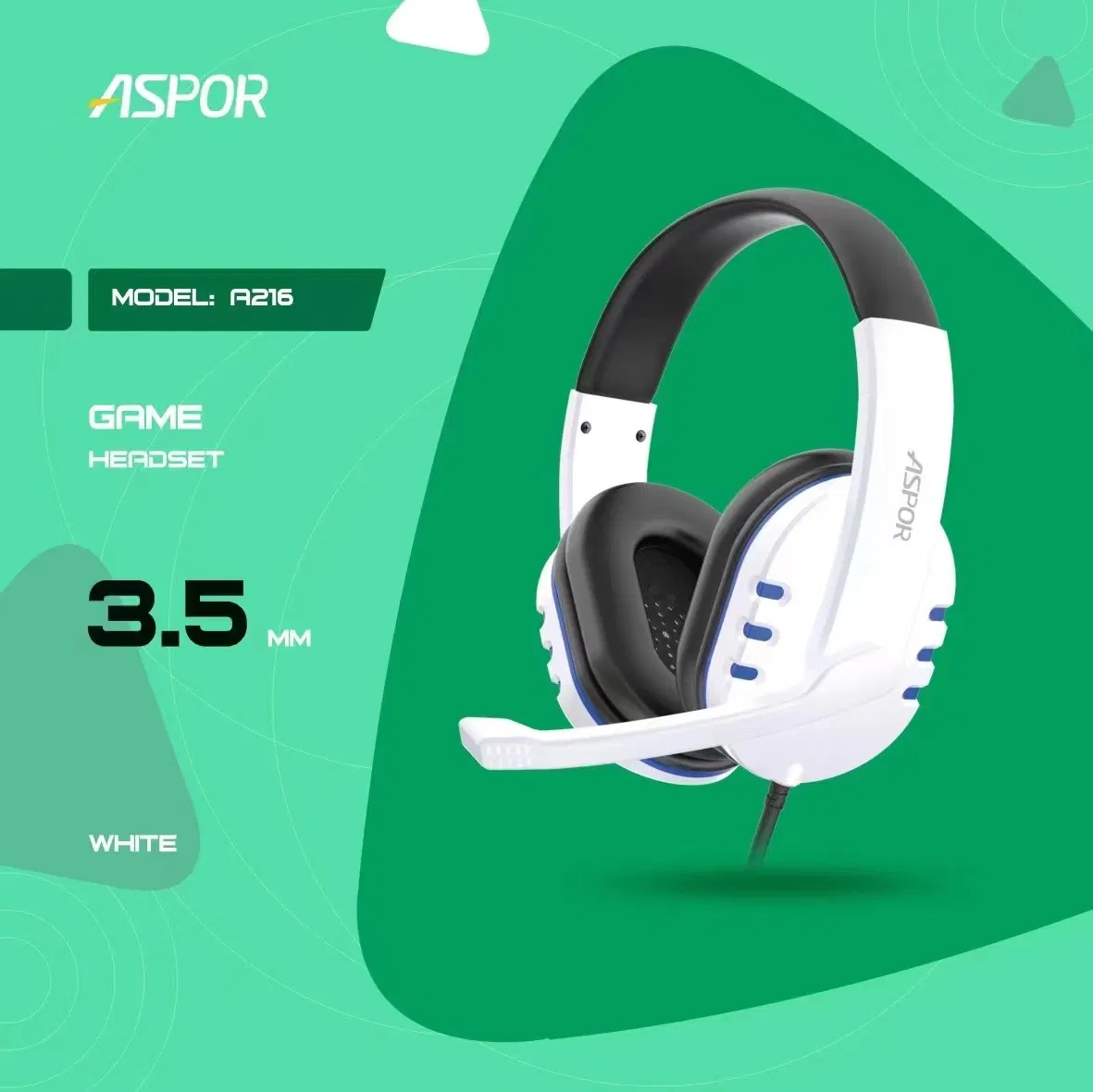 2022 New Arrivals Aspor Brand Aux 3.5mm Gaming Headset Deep Bass Adjustable Microphone Perfect Compatibility Excellent Comfort