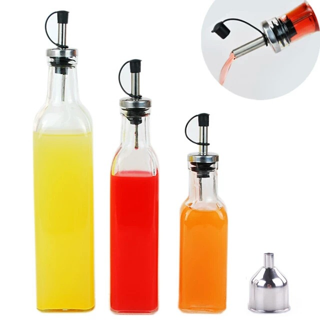 Small Round Kitchen Use Healty Storage 100ml 250ml 500ml 1000ml Clear Olive Oil Bottle Glass with Aluminum Cap
