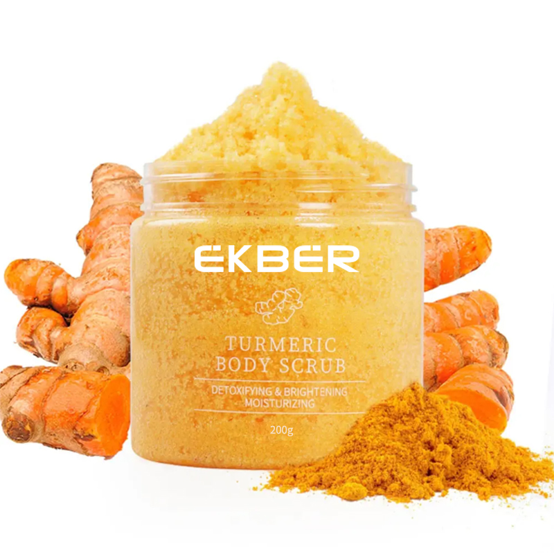 Herbal Turmeric Salt Scrub Organic Exfoliator Smoothing Whitening Skin Body Scrub
