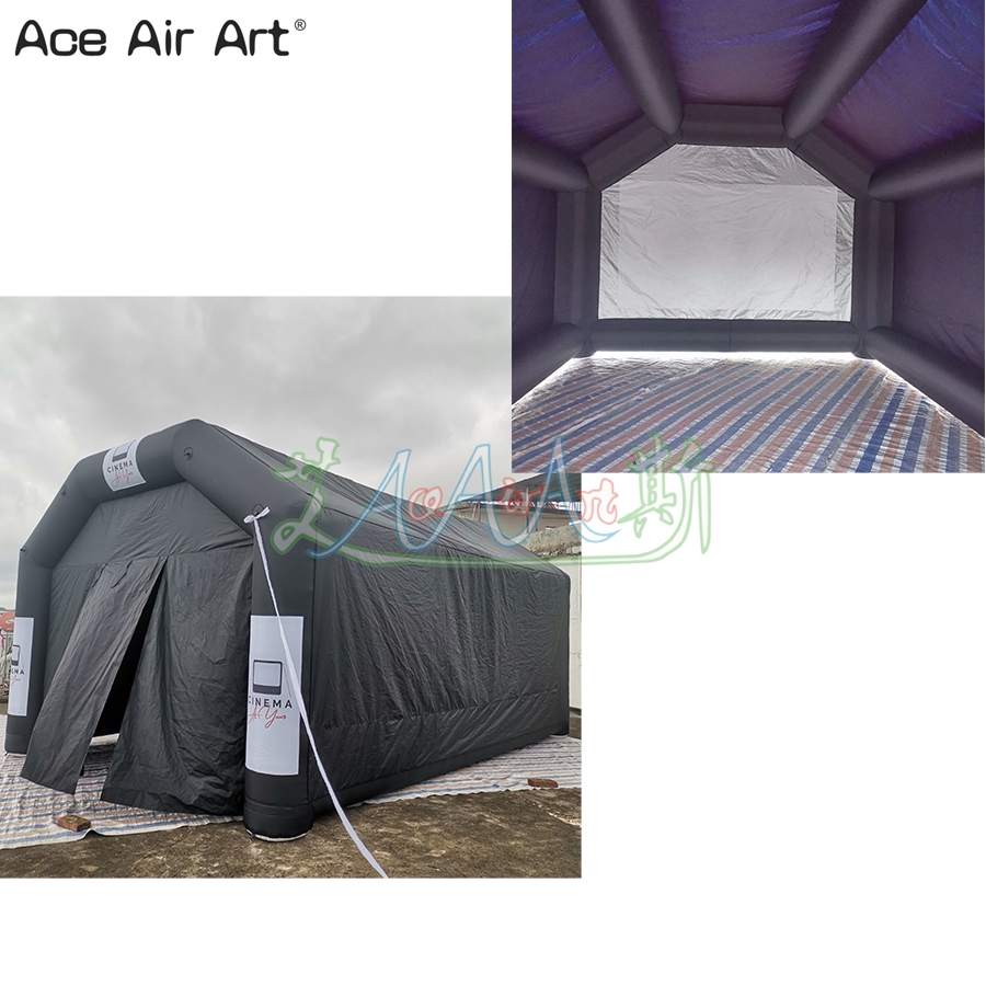 5.5*4*3mh Inflatable Movie Tent Cinema House with Projection Screen for Kids Fun or Party Event